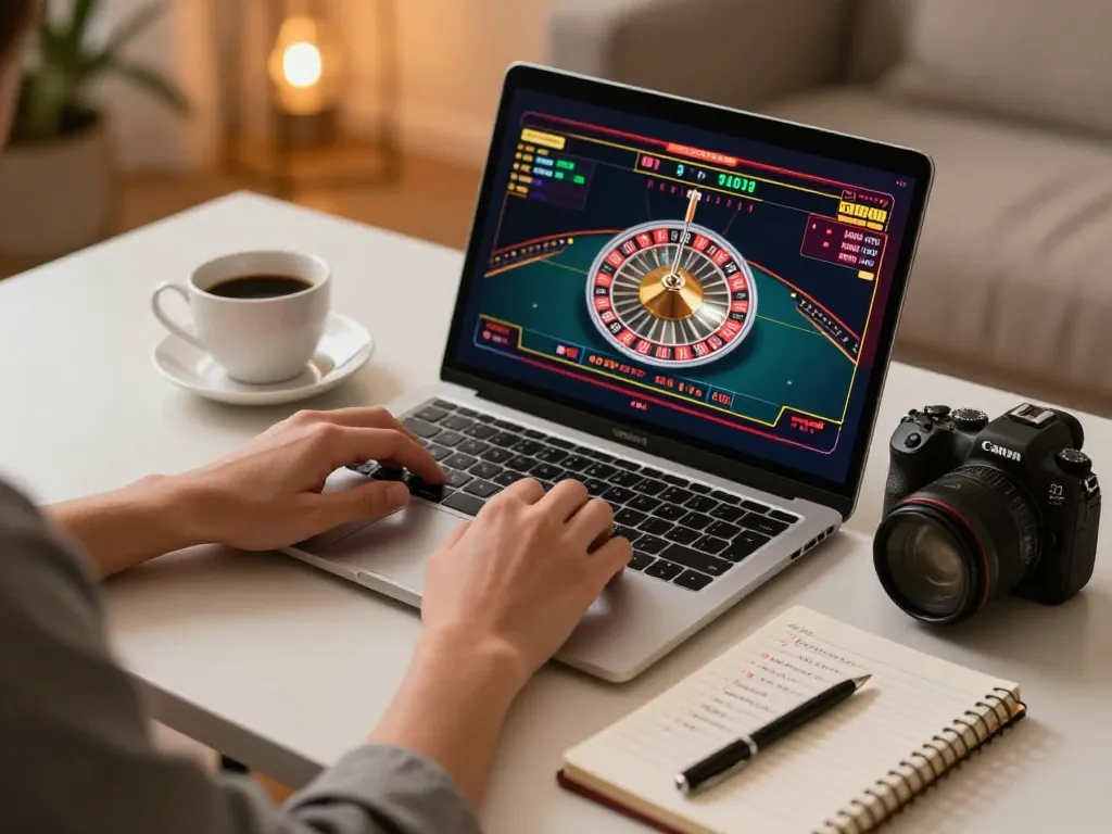 Engaged player at home exploring trang chủ jun88 for online roulette gaming strategies.