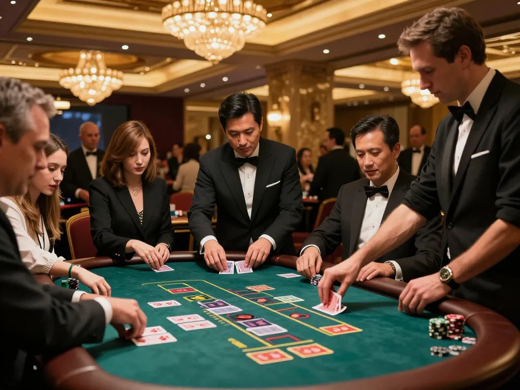 Players engaged at a casino table showcasing strategy and excitement, featuring 888NEW gaming experience.