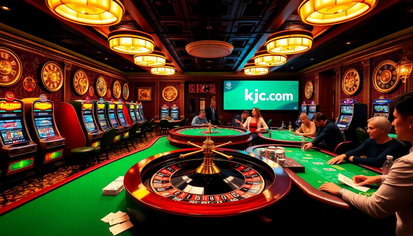 Players enjoy a lively casino scene at https://kjc.uk.com/, highlighting exciting games and betting activities.