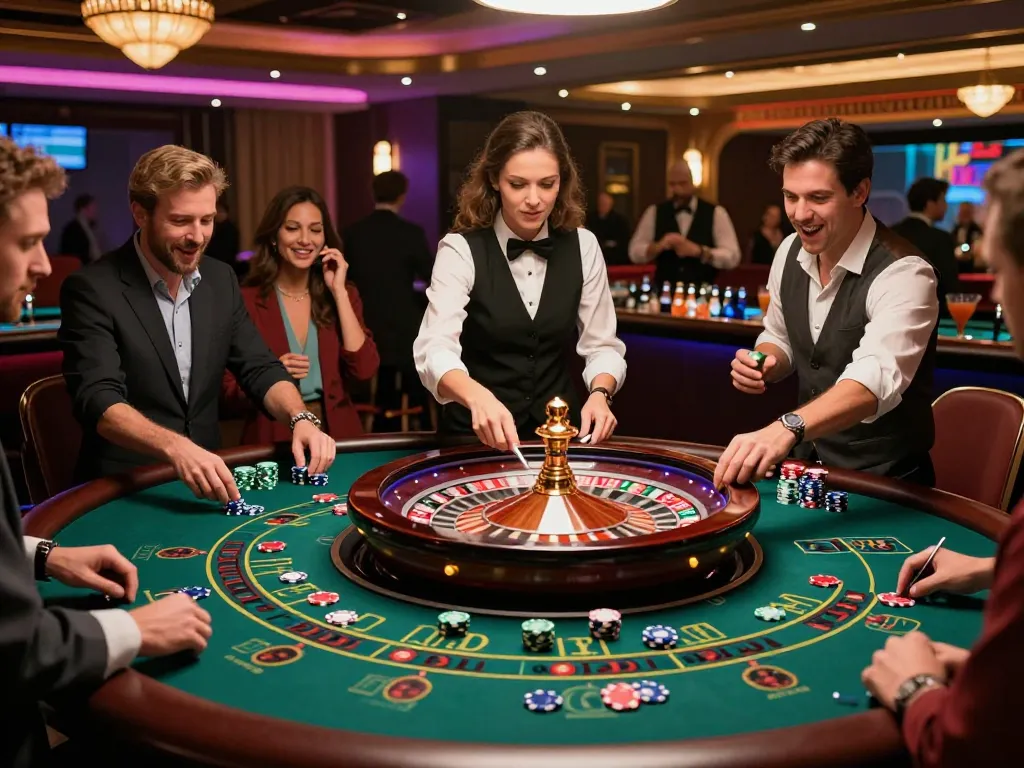 Players engaging at the roulette table while using the link CM88 for online betting strategies