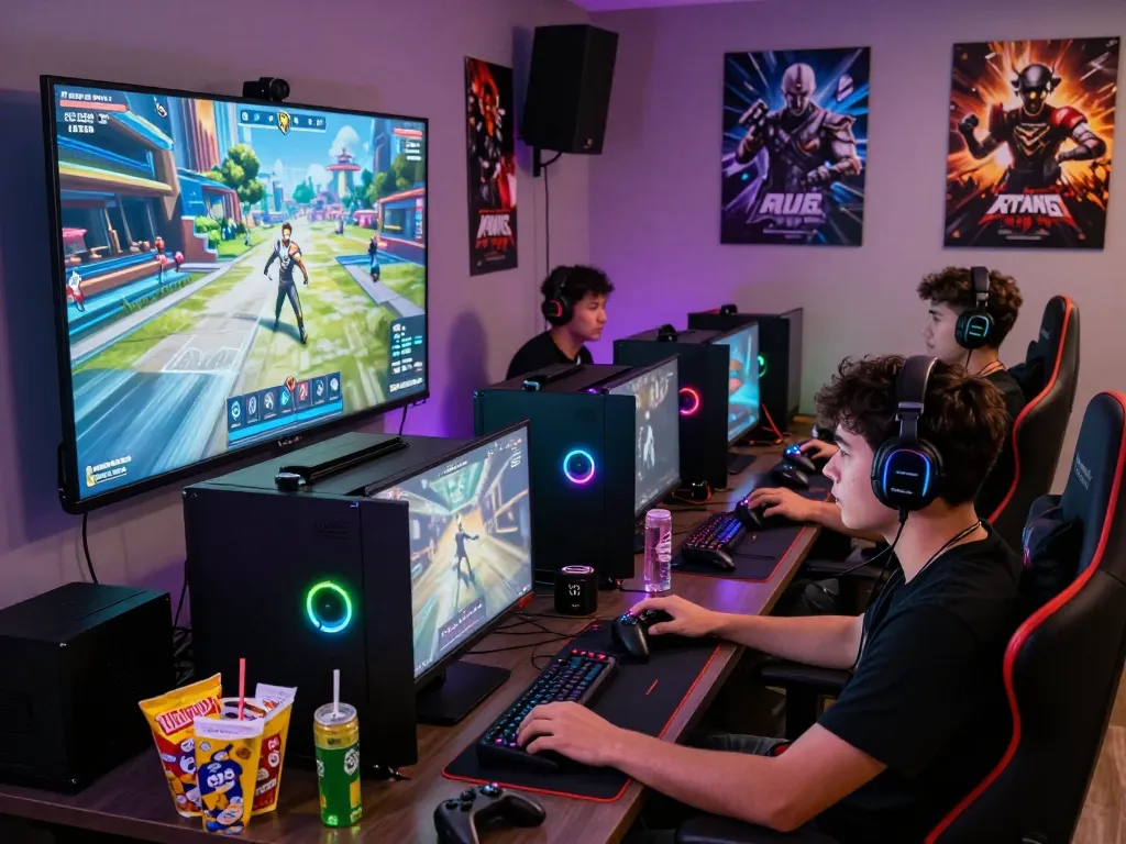 Bomwin gaming enthusiasts engaging in an immersive multiplayer experience.