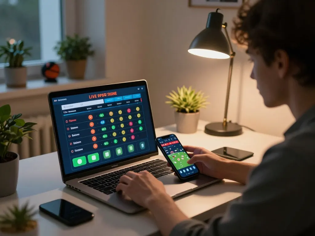 Engaging in tỷ lệ kèo nhà cái hôm nay while focusing on live sports betting setup at home