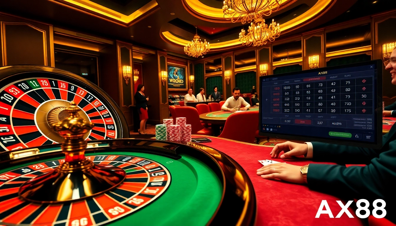 Experience the thrill of winning at AX88's vibrant casino tables.
