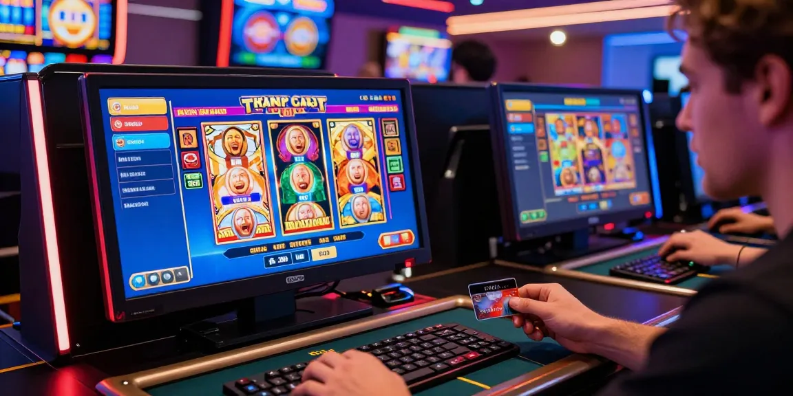 Player experiencing online credit card casinos at jumpspace.org.uk, engaging with vibrant game displays and quick payment options.