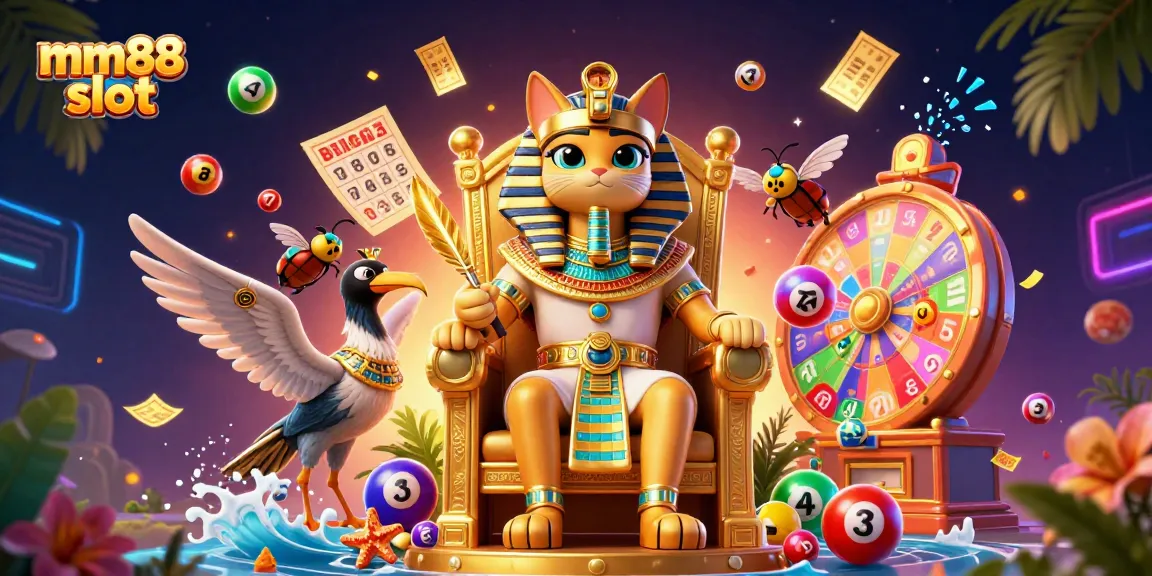 Experience the vibrant excitement of mm88 slot with dynamic elements like colorful balls and spinning prizes!