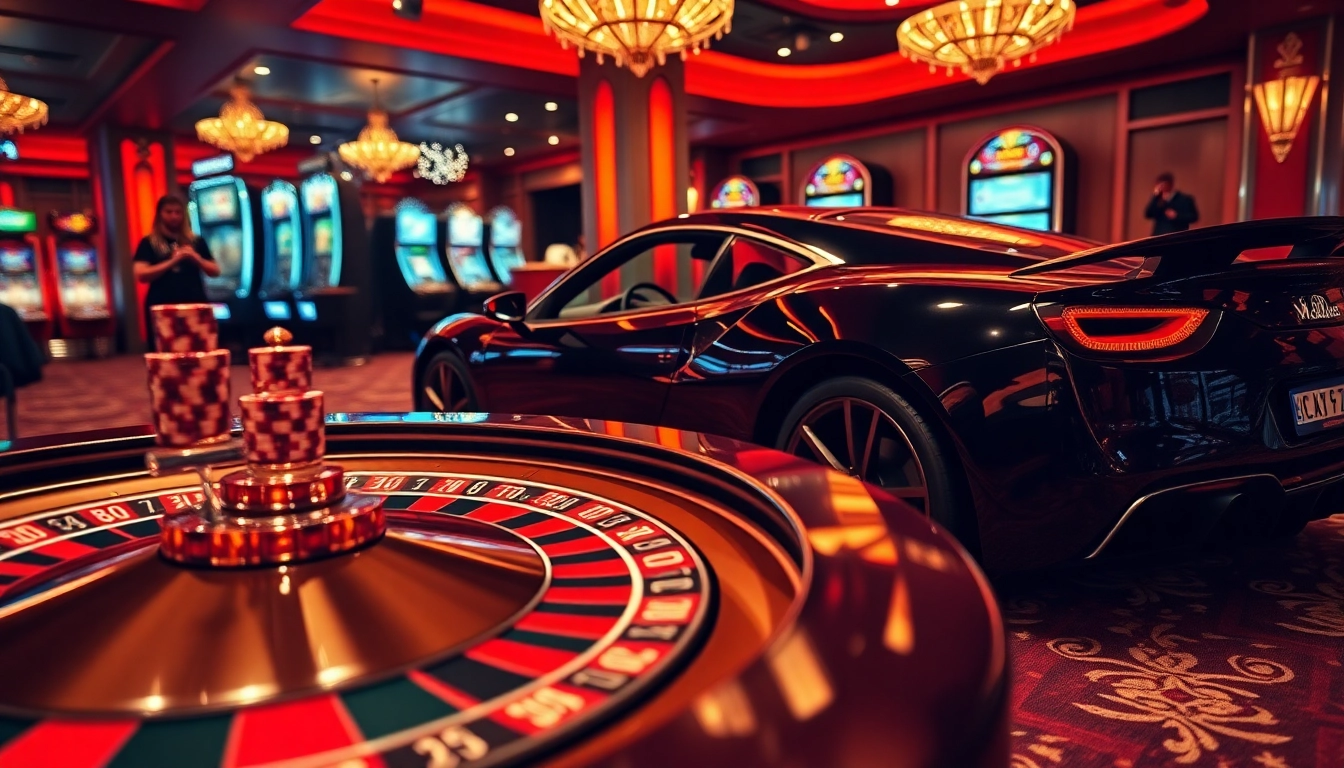 Experience high-stakes gambling excitement with MK8 integrated into a luxurious casino scene.