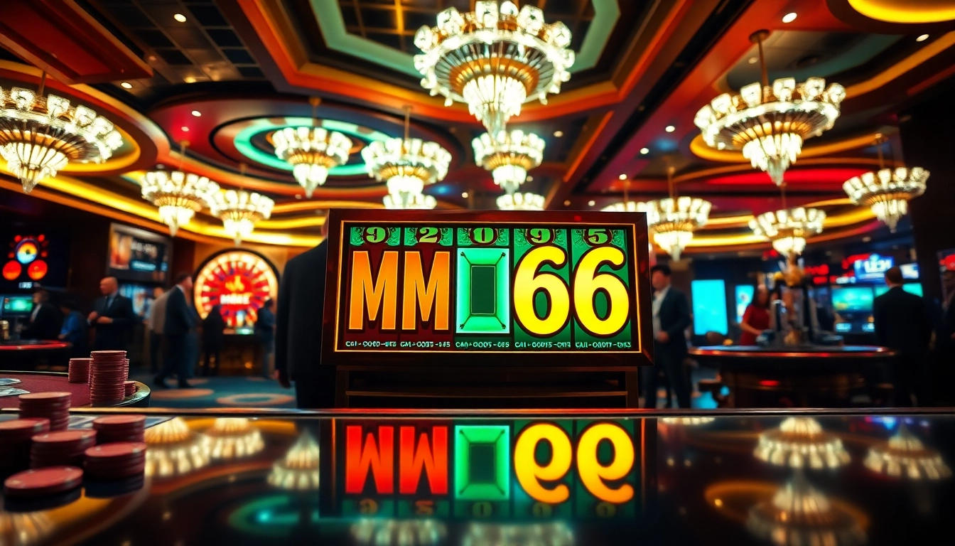 Experience the excitement of playing the mm66 slot machine in a vibrant casino atmosphere.