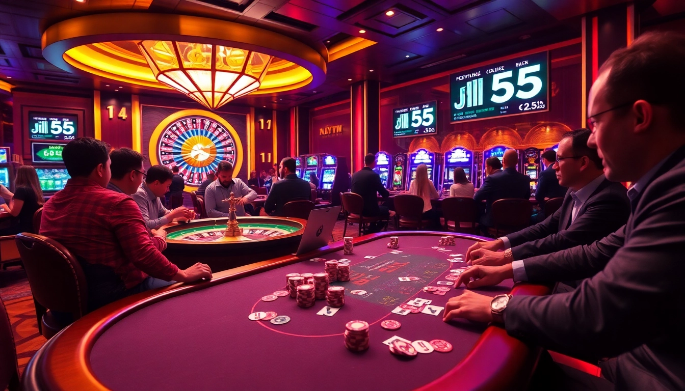 Experience the thrill of gambling at a casino with a poker game, showcasing the excitement of jl 55.